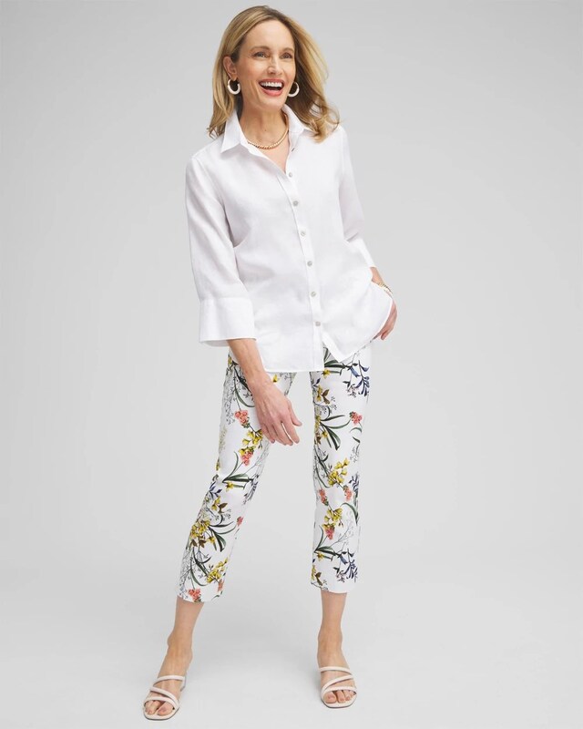Brigitte Floral Slim Cropped Pants - image 2